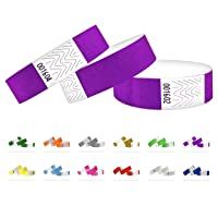 Tyvek Pulseras – 500 unidades – Tyvek pulseras para eventos (Púrpura- 500 Pack)